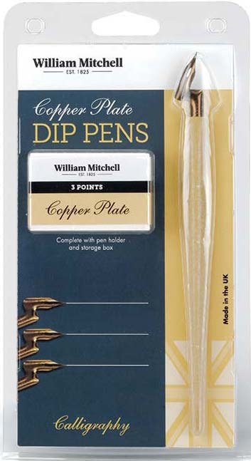 William Mitchell Calligraphy ROUNDHAND SET dip pen left//right oblique//square nib