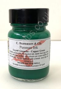 Roberson's Penman Liquid Gouache Ink Copper Green