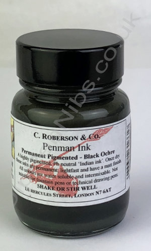 Penman Permanent Pigmented Ink - Black Ochre 30ml